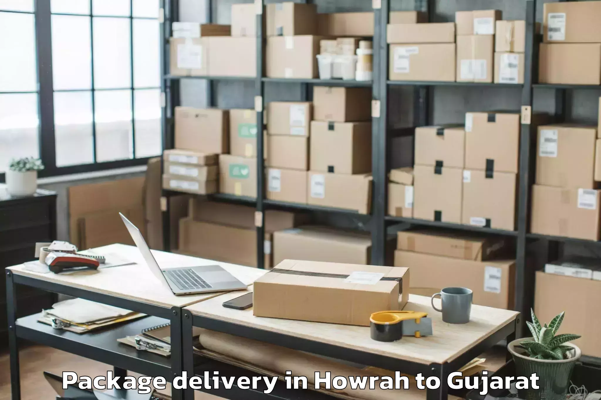 Professional Howrah to Karjan Package Delivery